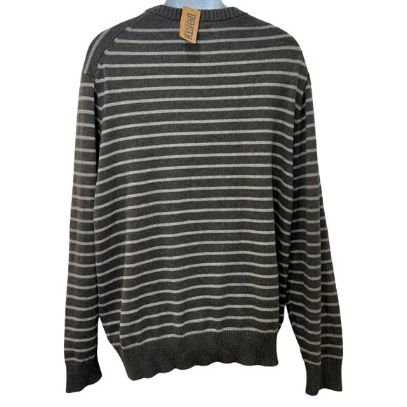 Duluth Trading Company Gray Strongarm All-Over Stripe Crew Sweater size 2XL NEW - Picture 3 of 7